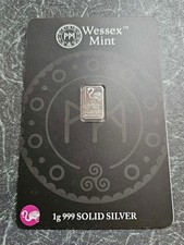 Wessex Mint Silver Bar 1g 999 Fine Bullion Carded Multi Variation Choose Design