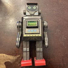 SH Horikawa Battery Operated Space Scout Secret Weapon Tin Toy Robot Japan READ