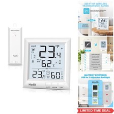 Indoor Outdoor Thermometer Wireless Digital Temperature Humidity Monitor Large