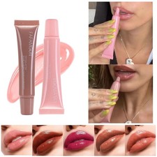 Glossy Lip Glaze Waterproof Long Lasting Lip Gloss Glossy Mirror Tea Red Liquid