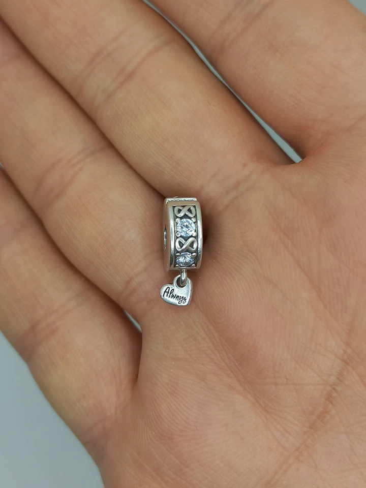 Authentic Pandora Family Always Pave Clip Spacer 791151C01 Charm 925 Silver - Immagine 2 di 4