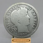 1900-O Barber Silver Dime, 90% Silver - #C58941NQ