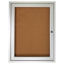 GHENT PA12418K Enclosed Bulletin Board,Cork,24x18" 8PPT7