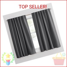 PONY DANCE Blackout Curtains for Bedroom/Living Room - 54 Inches Long Curtain Dr