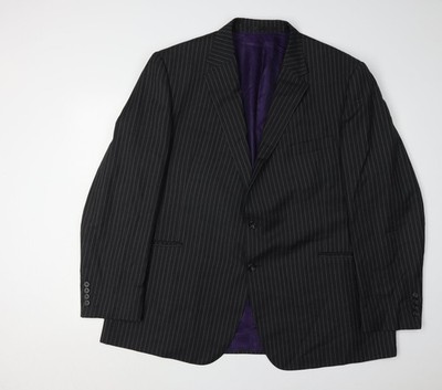 Marks and Spencer schwarzer Wollblazer für Herren, Größe 48R, gestreift