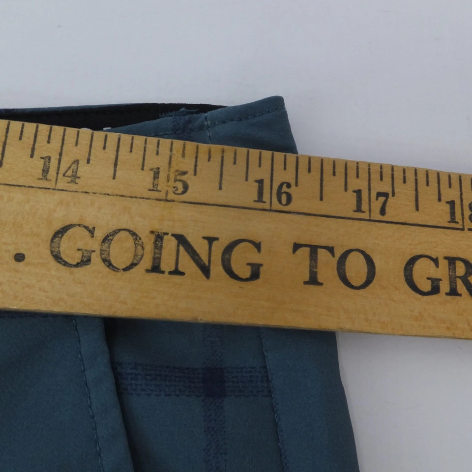 Volcom Surf & Turf Hybrid Shorts Mens 32 Blue Check Frickin V4S Stretch Casual - Image 3 of 4