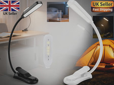 7 LED Book Light-USB Rechargeable 3-Level Adjustable Clip-on Reading Lamp Black
