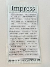 Impress Cards + Crafts Holiday Greetings Clear Stamps 36 Sayings 1/4