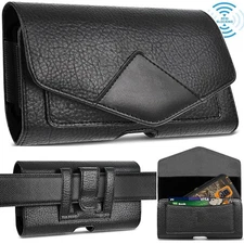 Horizontal Cell Phone Holster Pouch Case Leather Case Holder with Belt Clip