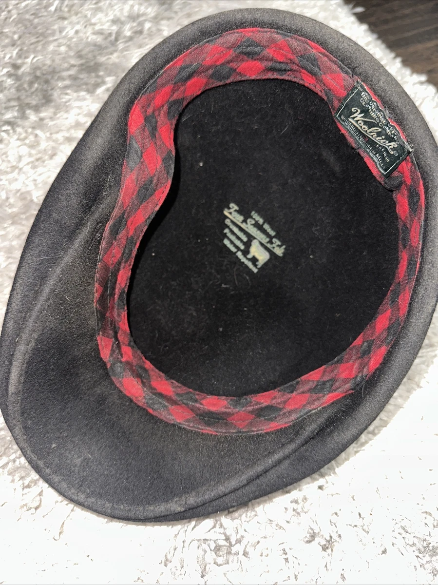vtg woolrich four seasons felt 100 wool black cabbie style hat