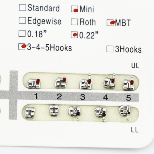 10er Set Dental Kieferorthopädische MBT Mini Metall Bracket Zahnspange 022 Schlitz 345 Haken - Bild 4 von 13