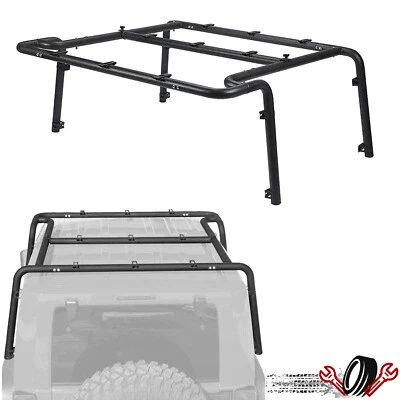 Top Roof Rack Carrier Cargo Brackets For Jeep Wrangler JK 2-Door 07-10 Hardtop - Image 1 of 4