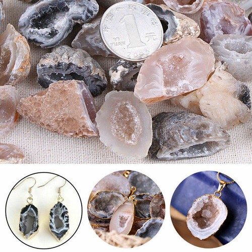 1PC Geodes Oco Agate Natural Crystals Druzy Halves Quartz Specimens - Picture 7 of 11