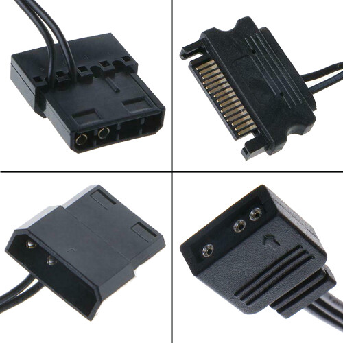 5V 3Pin 12V 4Pin Molex SATA Power Supply Converter Adapter RGB ARGB Motherboard - Picture 2 of 8
