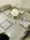 Crystal Crush Coasters and Placemats Set Table Mat Crushed Diamond Romany Dining