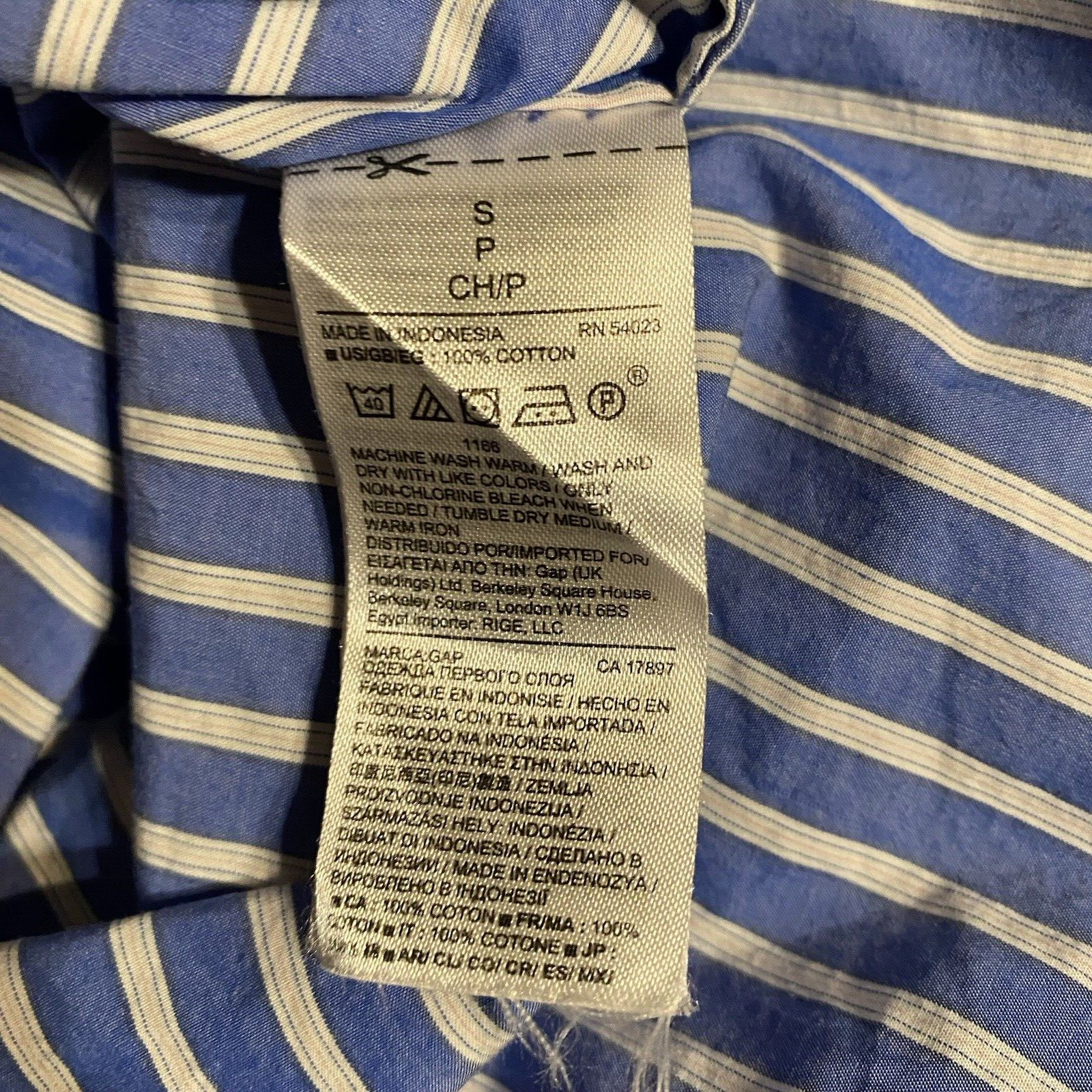 Gap Blue Striped Button Down Shirt Size Small - image 7