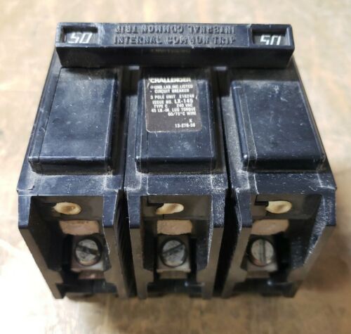 Challenger Circuit Breaker 240 VAC 3 Pole Unit LX-145 1Z-1699-G17 - Picture 2 of 3