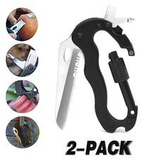 Set of 2, Carabiners Snap Hanging Hook D-Ring Strong Tactical Tac Link EDC Tools