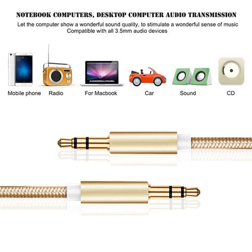 Aux Cable Audio Lead 3.5mm Jack to Jack Stereo Male for Car PC Phone 1m to 3m - Picture 6 of 12