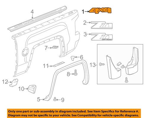 GM OEM 14-18 Sierra 1500 Pick Up Box Exterior Trim-Decal 23490447 | eBay