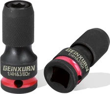 2PCS Impact Screwdriver Bit Holders, 3/8-Inch Square Drive to 1/4-Inch Quick 