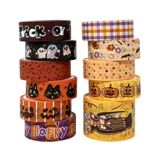Wrapables Halloween Washi Tape for Scrapbooking, 11pc Trick or Treat