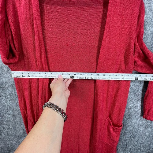 J Jill Pullover Damen groß koralle Leinenmischung offene Bibliothek Cardigan geteilter Saum - Bild 12 von 14