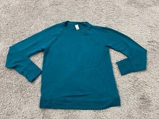 Athleta Girl Sweater Extra Large Blue Cozy Back Wrap Pullover Thumb Hole