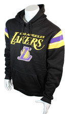 Authentic NBA LOS ANGELES Lakers Size XXL Black /Team Logo Hoodie Sweatshirt