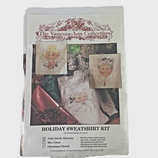Vanessa-Ann Cross Stitch Kit For Jolly Old St. Nicholas Holiday Sweatshirt