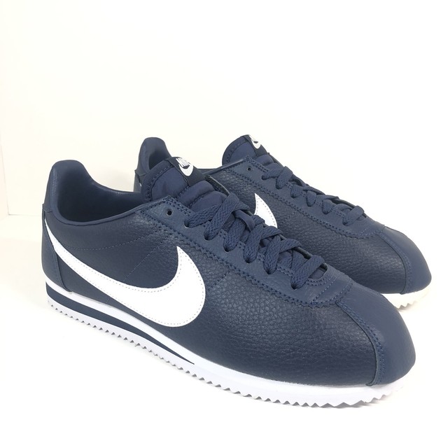nike cortez white navy