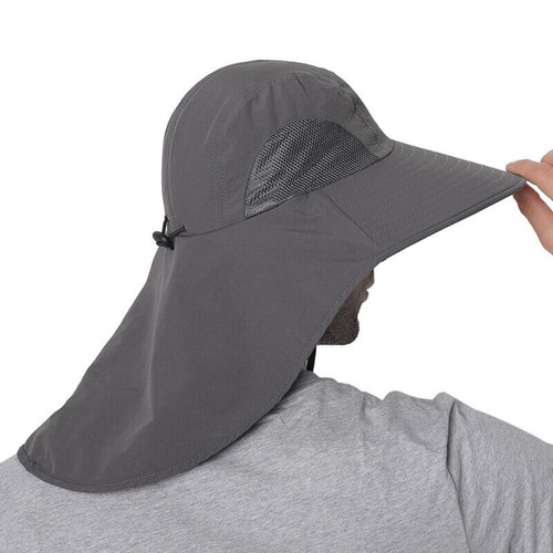 Breathable Neck Flap Fishing Sun Hat Sunscreen Cap Fisherman Hat Wide Brim Cool - Picture 5 of 13