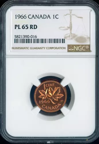 1966 Canada Small Cent 1C NGC PL65 RD - Quality