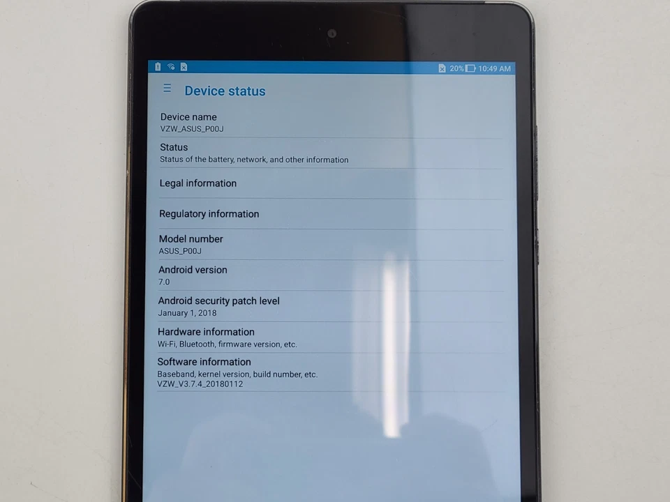 ASUS ZenPad Z8S (P00J) 16GB, Wi-Fi + 4G (Verizon) 8" - SMALL ISSUE - Clean IMEI - Image 3 of 4