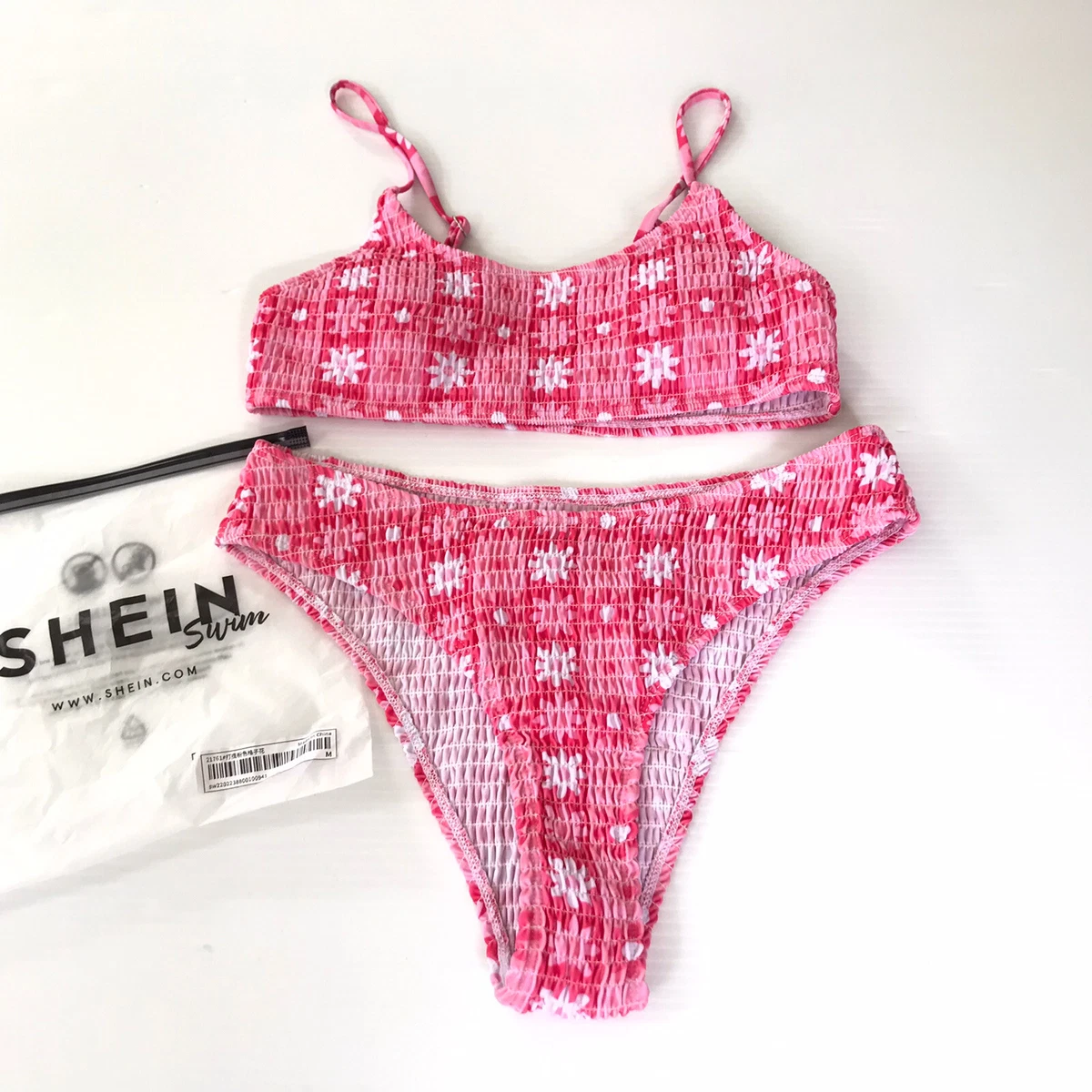 Shein pink swimsuit sale