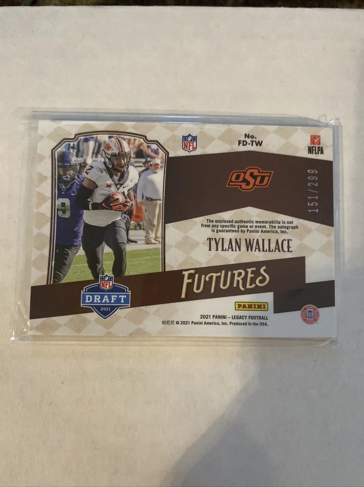 2021 Legacy Tylan Wallace Rookie Dual Patch  Auto Autograph #151/299 - Image 2 of 2