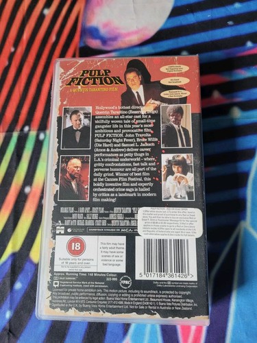 VHS Movie PULP FICTION John Travolta Uma Thurman Tim Roth Tarantino (F167) - Foto 2 di 2