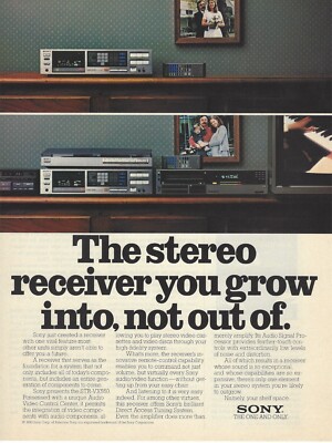 1983 Sony Stereo Receiver STR-VX550 vintage print ad 80's advertisement