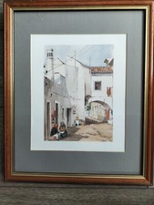 JULIO AMARO PRINT  Albufeira  - Faro Algarve -  PORTUGAL Framed & Glazed