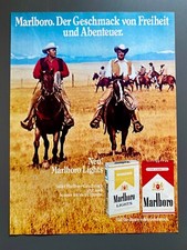 1974 Marlboro & Marlboro Lights Cowboy Original Vintage Werbung Reklame advert