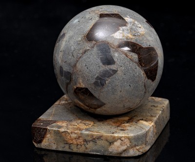 STAUROLITE in MUSCOVITE Shale sphere with feldspar inclusions 2.05 inch ...