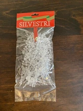 Vintage Silversti Clear Plastic Icicle Christmas Tree Garland - 8 ft long NOS