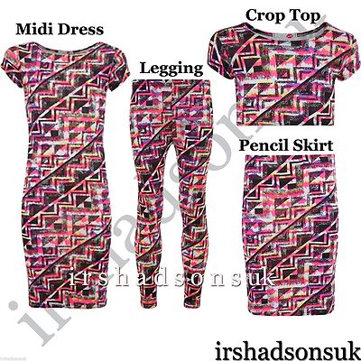 KINDER MÄDCHEN NEUE SAISON AZTEKEN CERISE LEGGING WESTE MIDIKLEID T-SHIRT OBERTEIL 2-13 JAHRE