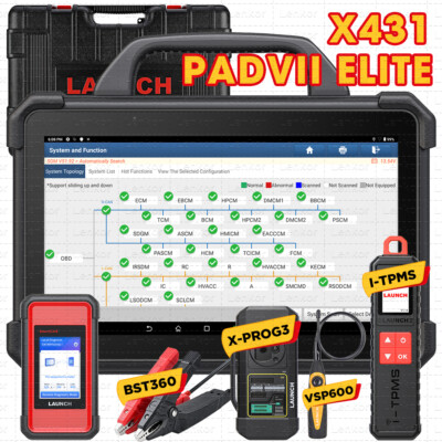LAUNCH X431 PAD VII Pad7 Pro Car Diagnostic Scanner J2534 Key Programming Coding