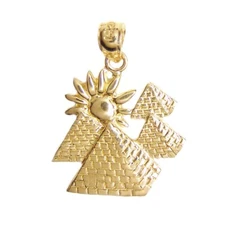 New 14k Gold Egyptian Pyramid Pendant