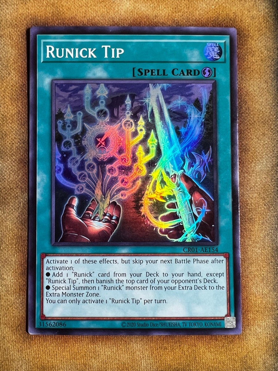 Yugioh Runick Tip CR01-AE154 Super Rare Asian English NM Yugioh Runick Tip CR01-AE154 Super Rare Asian English NM
