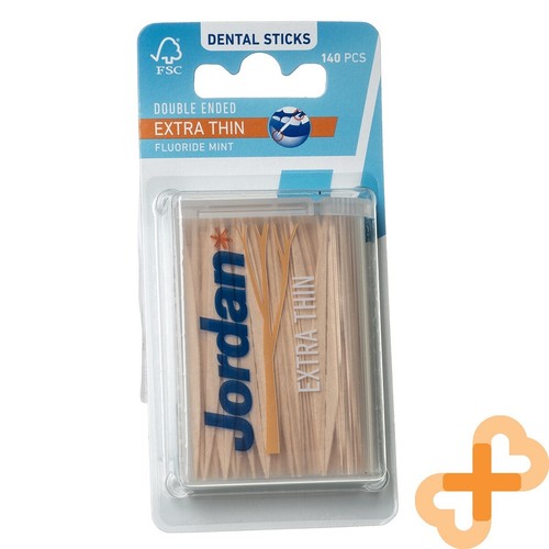 JORDAN EXTRA THIN Double Ended Extra Thin Dental Sticks Toothpicks 140
