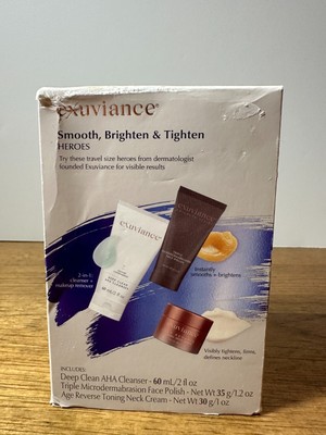 Exuviance AHA Cleanser, Microdermabrasion Face Polish & Toning Neck Cream NEW!