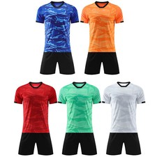 Kids Boys Soccer Basketball Jersey Outfit Short Sleeve T-Shirt with Shorts Set