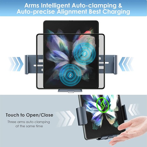 For Samsung Galaxy Z Fold 4 5 6 Wireless Car Charger Automatic Car Holder Mount - Photo 3 sur 16